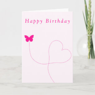 Cartão Feliz Aniversário - Coração do Amor - Borboleta