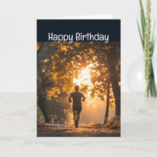 Cartão Feliz Aniversário Corredor Correndo Maratona Compe