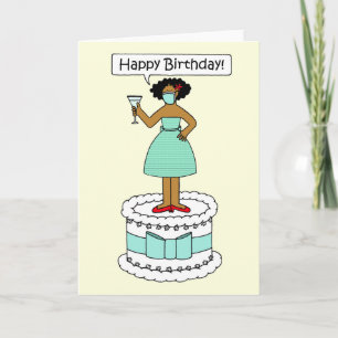 Cartão Feliz aniversário Covid 19 Afro-Americana