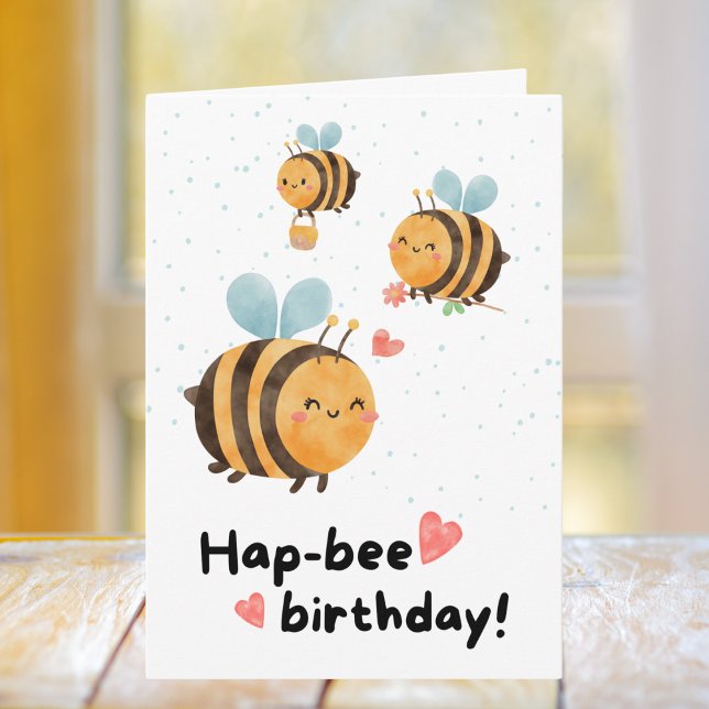 Cartão Feliz Aniversário da Bee (Criador carregado)