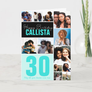 Cartão Feliz Aniversário da Colagem de Fotos de Amigos da