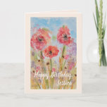 Cartão Feliz Aniversário da Filha Personalizada<br><div class="desc">Belo Cartão De Abstrato De Água Com Flor De Flor. trabalho de arte de aquarela pintada à mão. Mensagem de Dentro totalmente personalizável.</div>