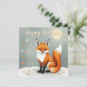 Cartão Feliz Aniversário da Floresta Castanha