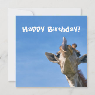 Cartão Feliz aniversário da girafa