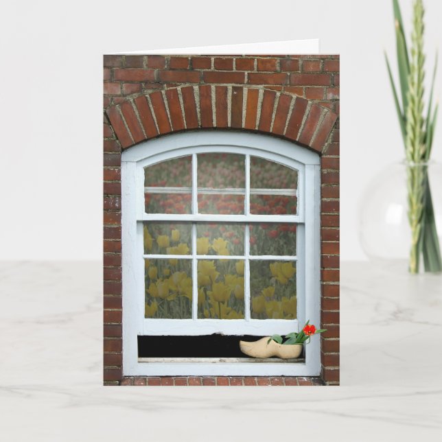 Cartão Feliz Aniversário da Janela Holandesa (Frente)