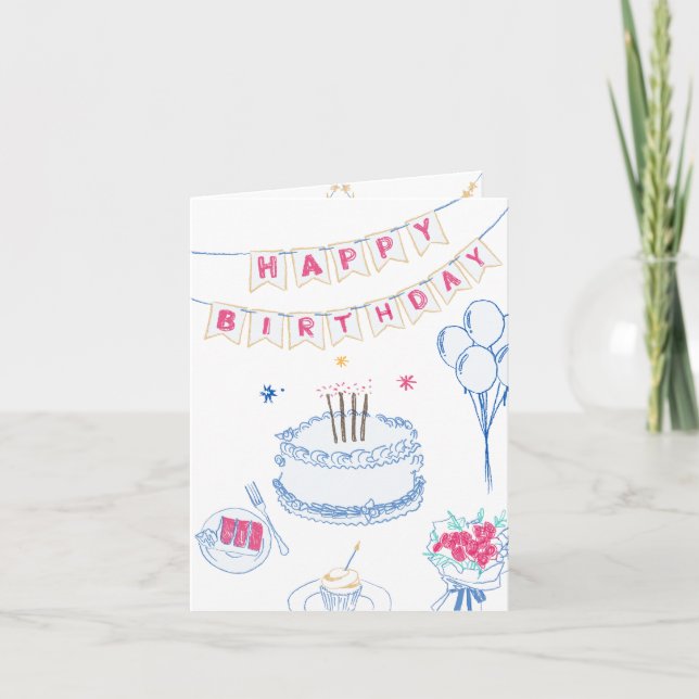 Cartão Feliz Aniversário da Mão (Frente)