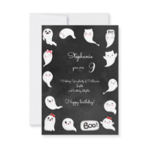 Feliz aniversário da menina fantasma do Halloween