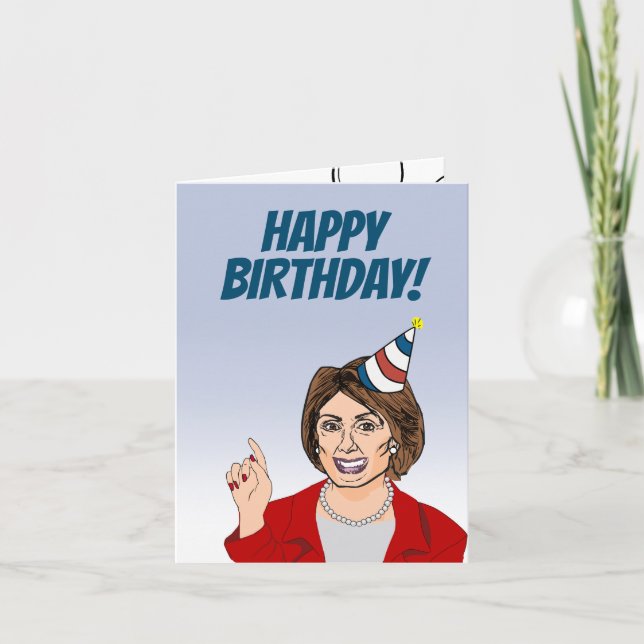 Cartão Feliz Aniversário da Nancy Pelosi (Frente)