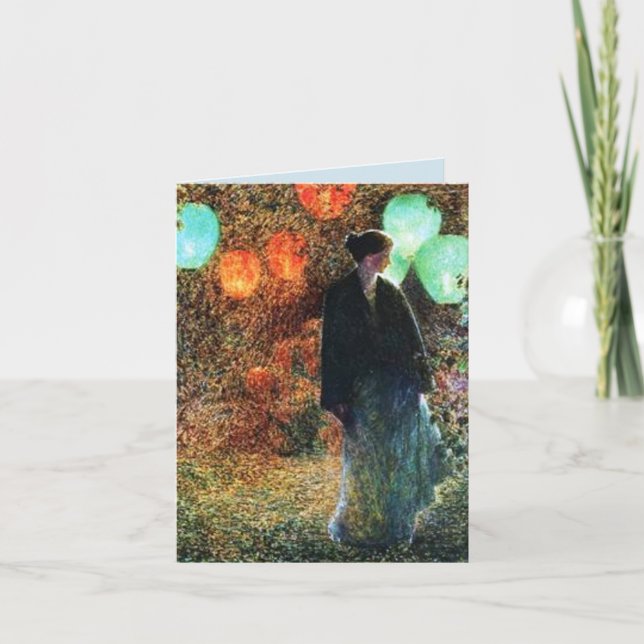 Cartão Feliz Aniversário da Noite de Julho (Frente)