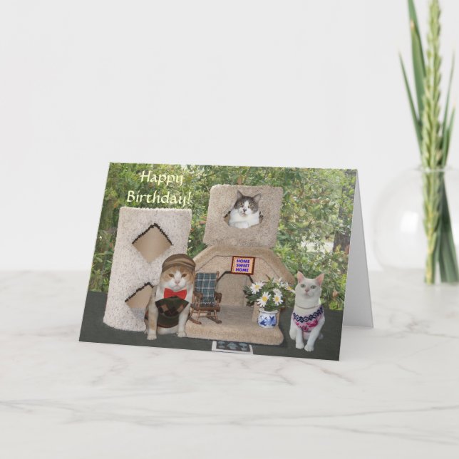 Cartão Feliz Aniversário da Nossa Casa (Frente)