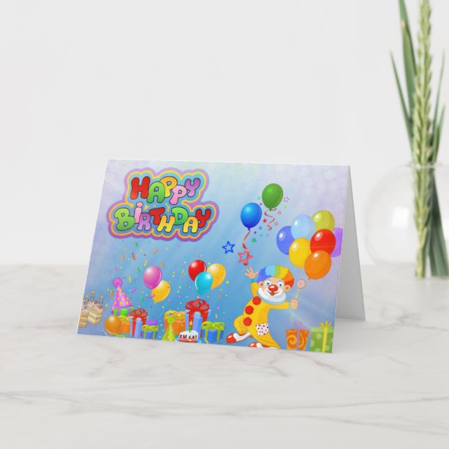 Cartão Feliz Aniversário da Nuvem de Palavras (Frente)