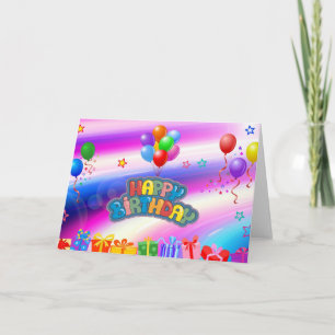 Cartão Feliz Aniversário da Nuvem de Palavras