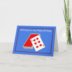 Cartão Feliz Aniversário da ponte jogando cartas pôquer
