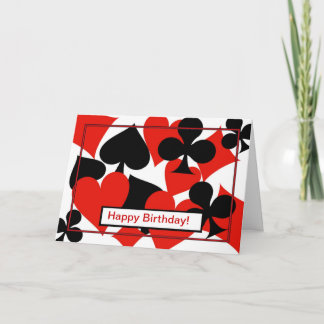 Cartão Feliz Aniversário da ponte jogando cartas pôquer