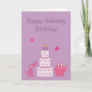 Cartão Feliz aniversário da Sobriedade