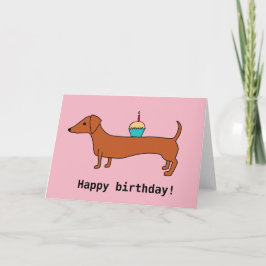 Cartão Feliz aniversário Dachshund