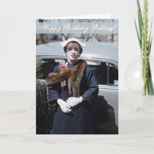 Cartão Feliz aniversário Dahling Diva (Frente)