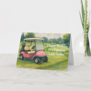 Cartão Feliz Aniversário Dama Golfista 