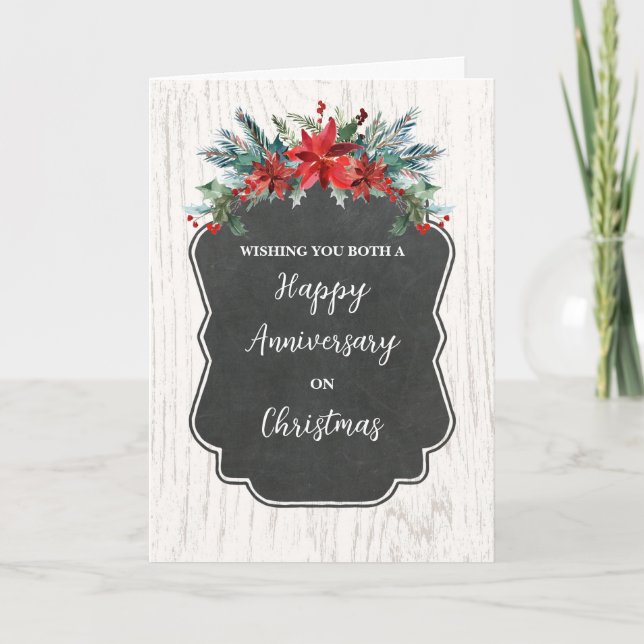 Cartão Feliz Aniversário das Flores Russas no Natal (Frente)