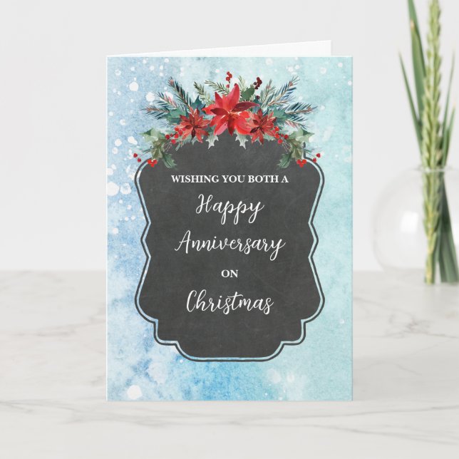 Cartão Feliz Aniversário das Flores Russas no Natal (Frente)