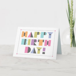 Cartão Feliz Aniversário das Letras Modernas