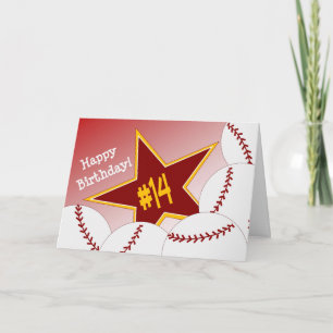 Cartão Feliz aniversário de 14, Estrela de Softball!