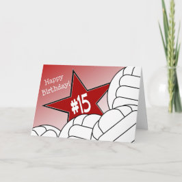Cartão Feliz aniversário de 15, Estrela de Voleibol!