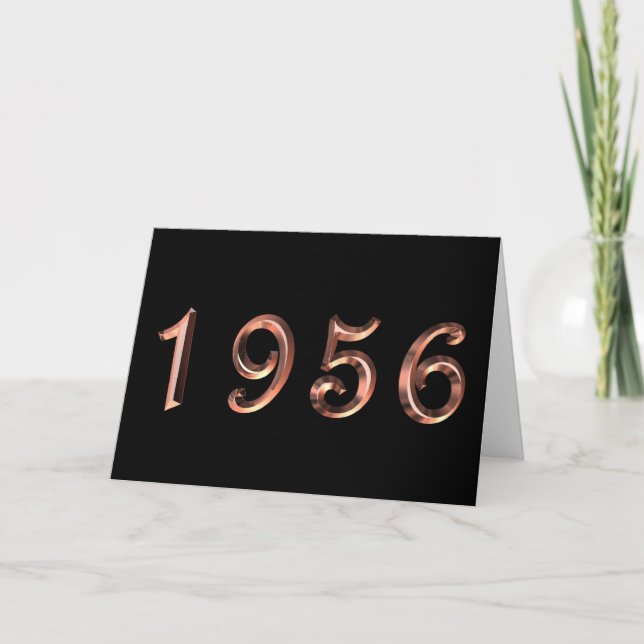 Cartão Feliz aniversário de 1956 Ano de anos 50 de 50 de  (Frente)