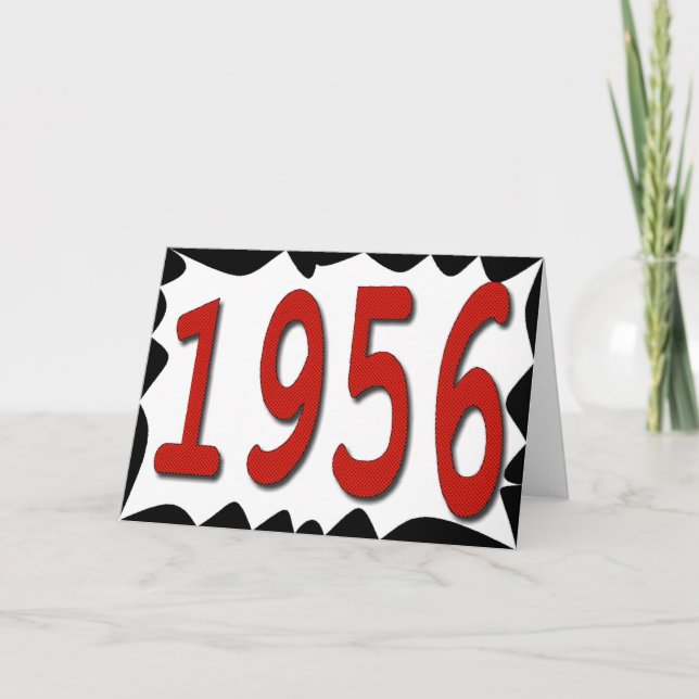 Cartão Feliz aniversário de 1956 Ano de anos 50 de 50 de  (Frente)