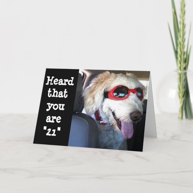 Cartão FELIZ **aniversário de 21 anos**HORA DE CELEBRAR!! (Frente)