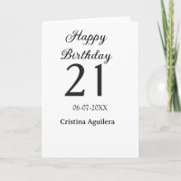 Feliz aniversário de 21 anos letra negrito simples