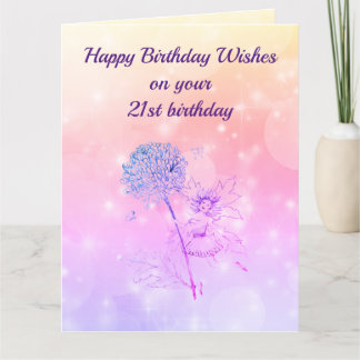 Cartão Feliz aniversário de 21 anos Saudação