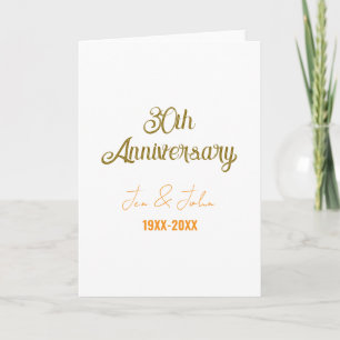 Cartão Feliz aniversário de 30 anos de casamento laranja