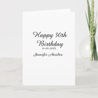 Cartão Feliz aniversário de 30 anos para adicionar nome d