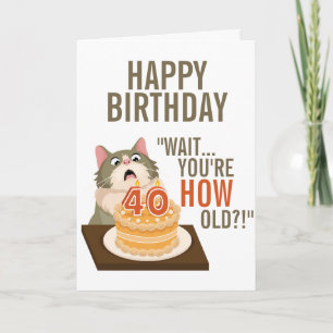 Cartão Feliz aniversário de 40 anos Engraçado Piada de Hu