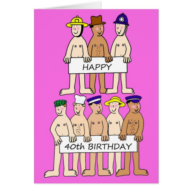 Cartão Feliz aniversário de 40 anos para os Cartoons (Frente)