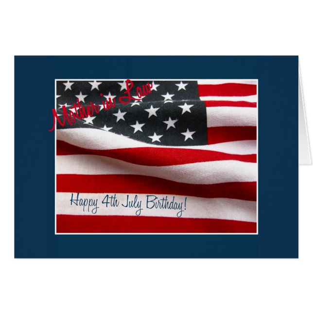 Cartão Feliz aniversário de 4 de julho (Frente Horizontal)