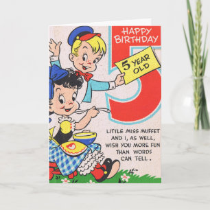 Cartão Feliz aniversário de 5 anos