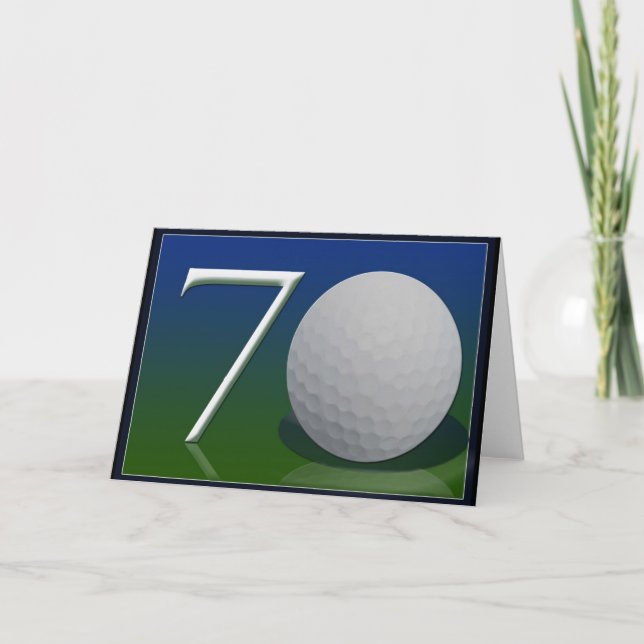 Cartão Feliz aniversário de 70 para golfe (Frente)