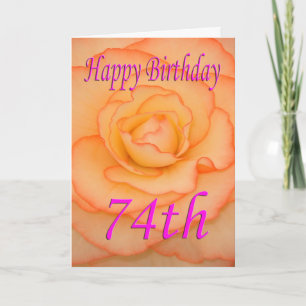 Cartão Feliz Aniversário de 74 anos Flor