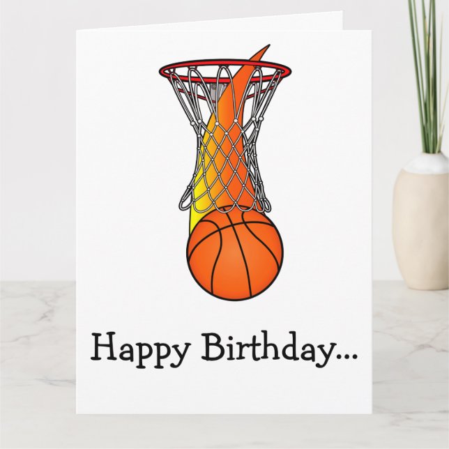 Cartão Feliz Aniversário de Basquete da Gangue Inteira (Frente)