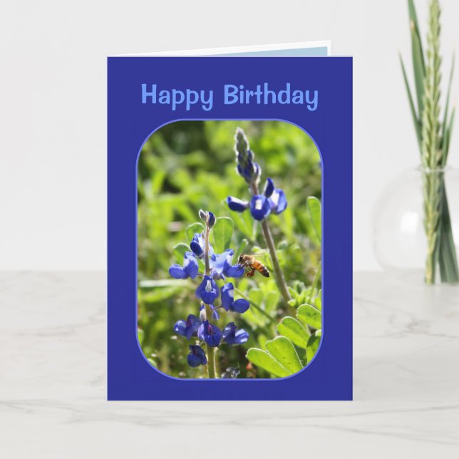Cartão Feliz aniversario de Bluebonnets de Texas (Frente)