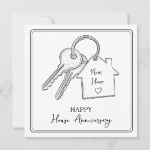 Cartão Feliz Aniversário de Casa Celebração de Aniversá