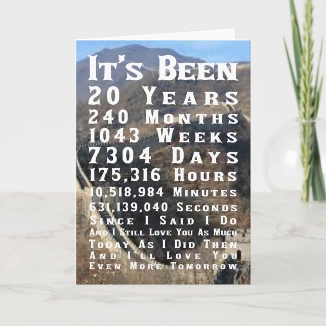 Cartão Feliz Aniversário de Casamento da China 20 (Frente)