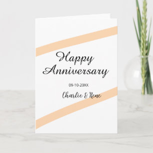 Cartão Feliz aniversário de casamento linhas laranja past