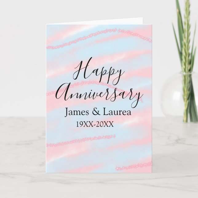 Cartão Feliz aniversário de casamento nome data ano paste (Frente)