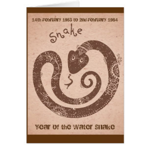 Cartão Feliz aniversario de "cobra água "