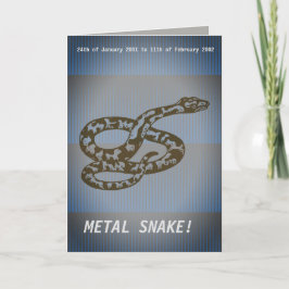 Cartão Feliz Aniversário de Cobra de Metal