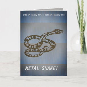 Cartão Feliz Aniversário de Cobra de Metal