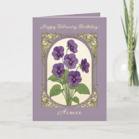 Feliz aniversário de fevereiro Viola Flores